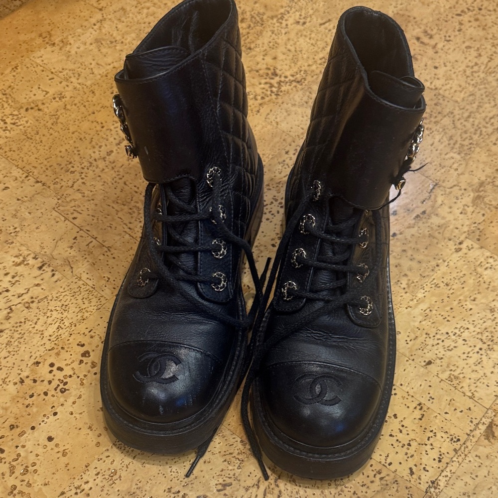 CHANEL Quilted Black Men's Boots